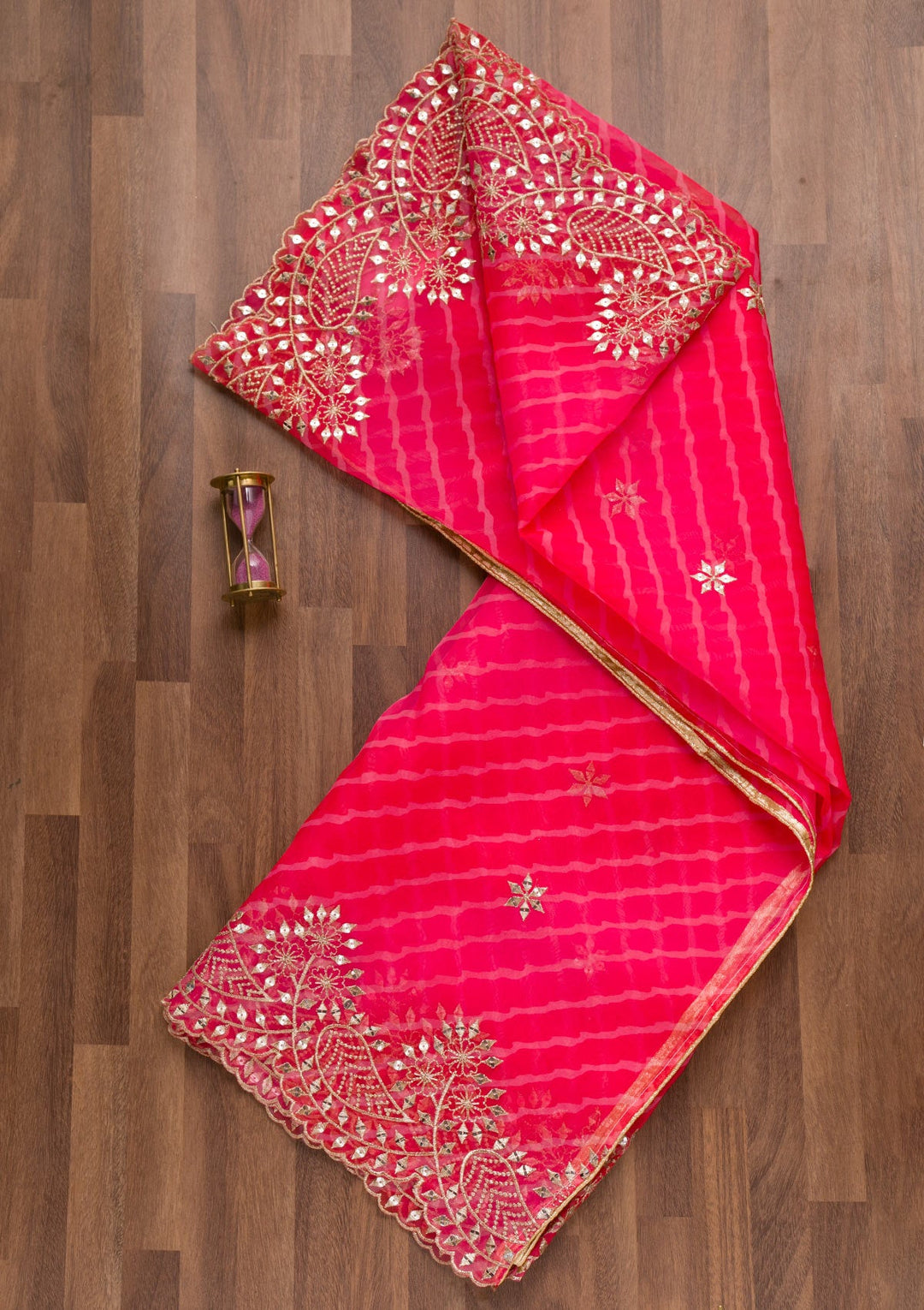 Red Gotapatti Tissue Dupatta-Koskii