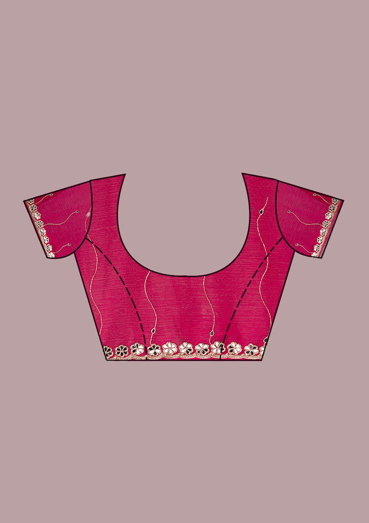 Red Mirrorwork Georgette Saree-Koskii