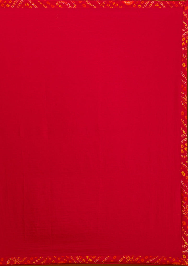 Red Printed Georgette Readymade Salwar Suit-Koskii