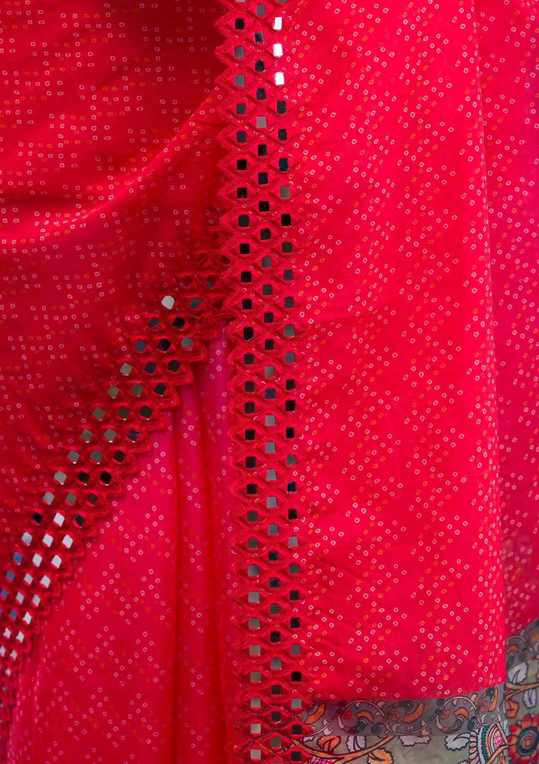 Parrot Green Zariwork Georgette Designer Saree-Koskii