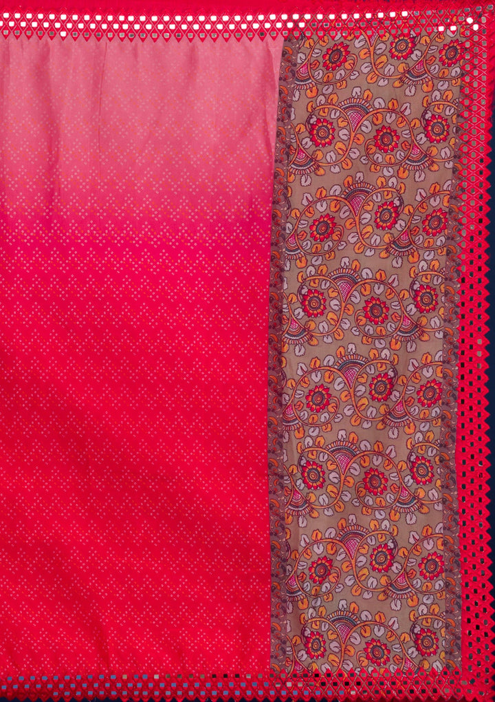 Pink Chikankari Georgette Designer Saree-Koskii