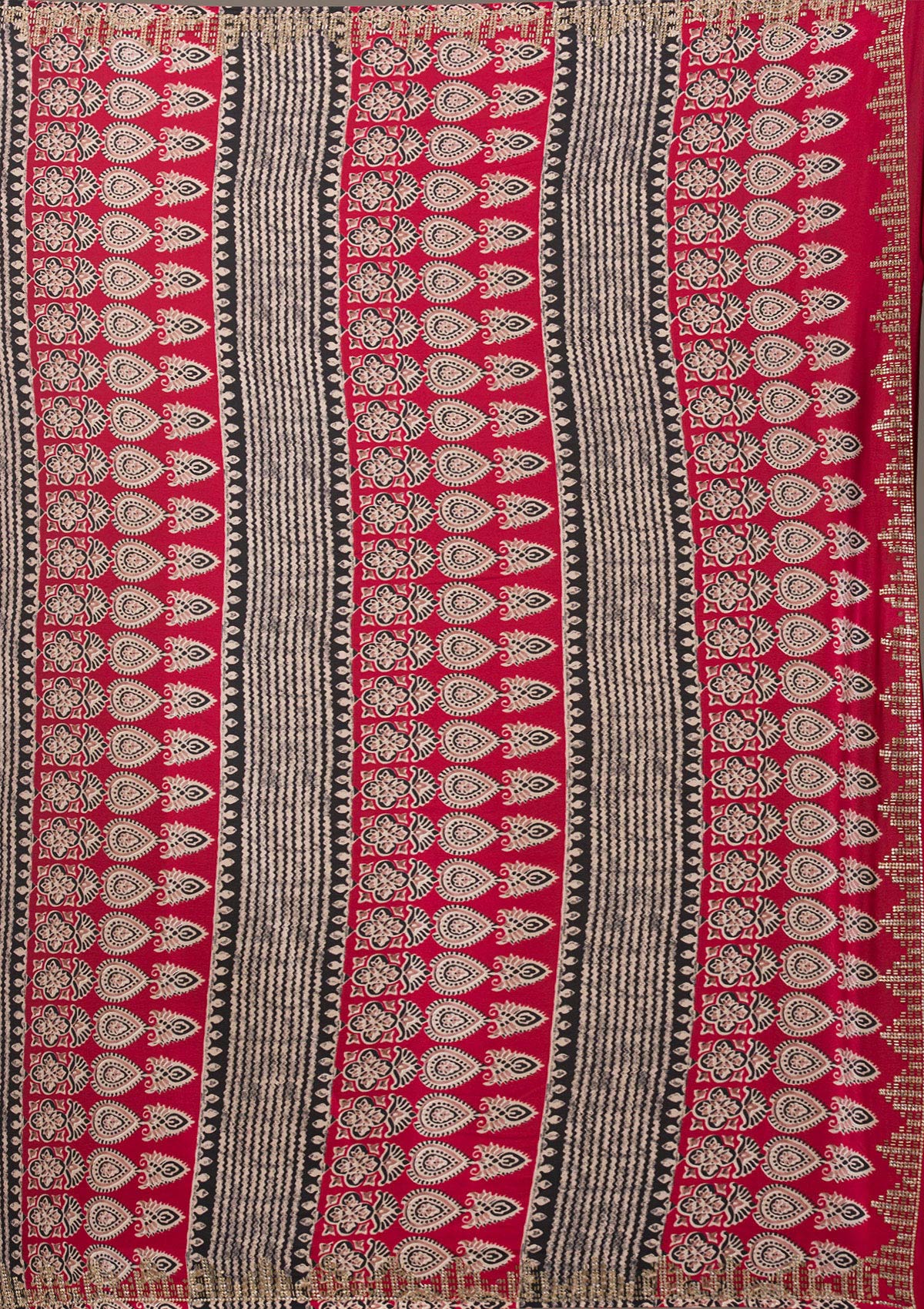 Red Printed Silk Saree