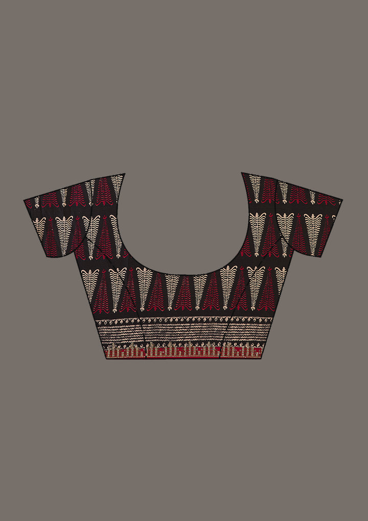 Red Printed Silk Saree