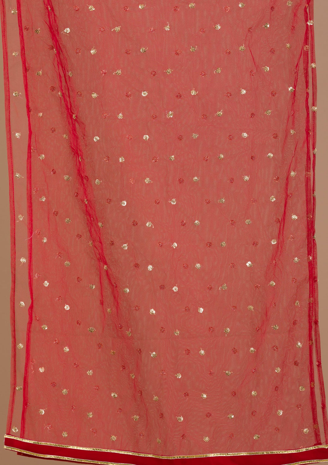 Red Sequins Georgette Readymade Salwar Suit-Koskii