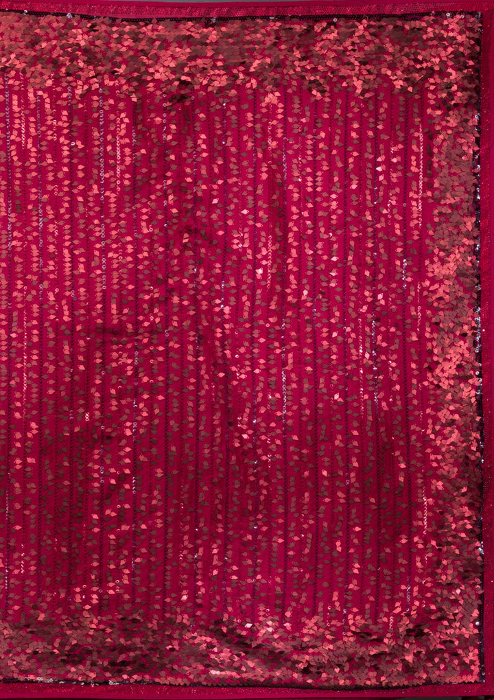 Red Sequins Georgette Saree-Koskii