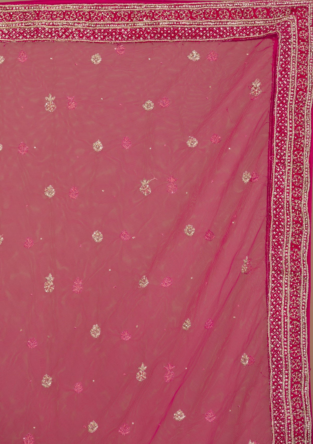 Red Zardosi Velvet Readymade Lehenga-Koskii