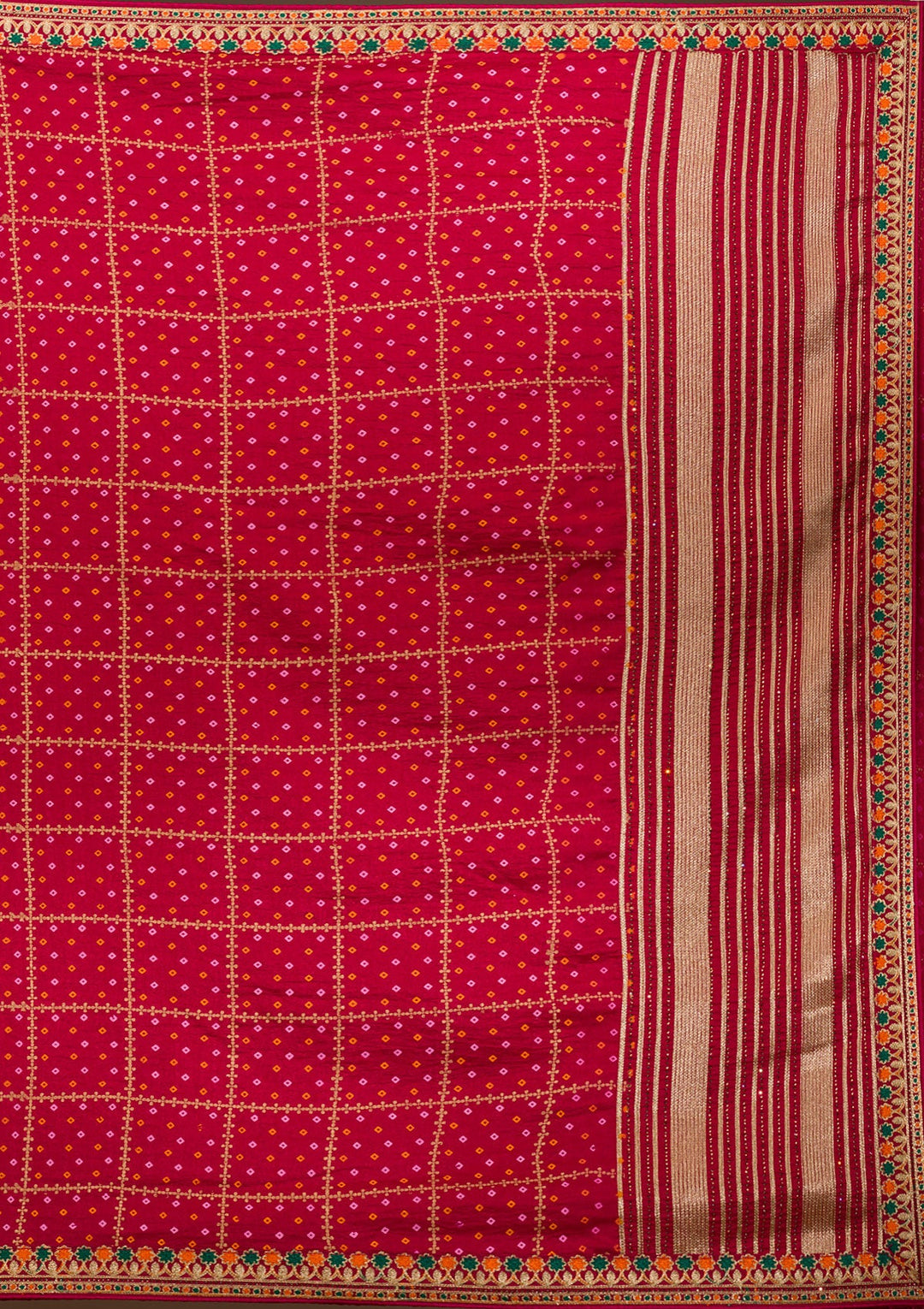 Red Zariwork Art Silk Saree-Koskii