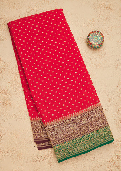 Red Zariwork Art Silk Saree