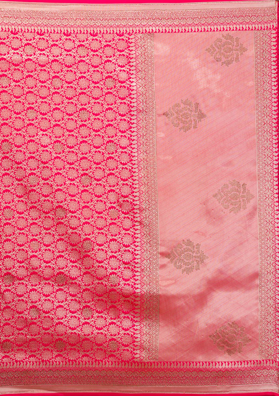 Red Zariwork Art Silk Saree-Koskii