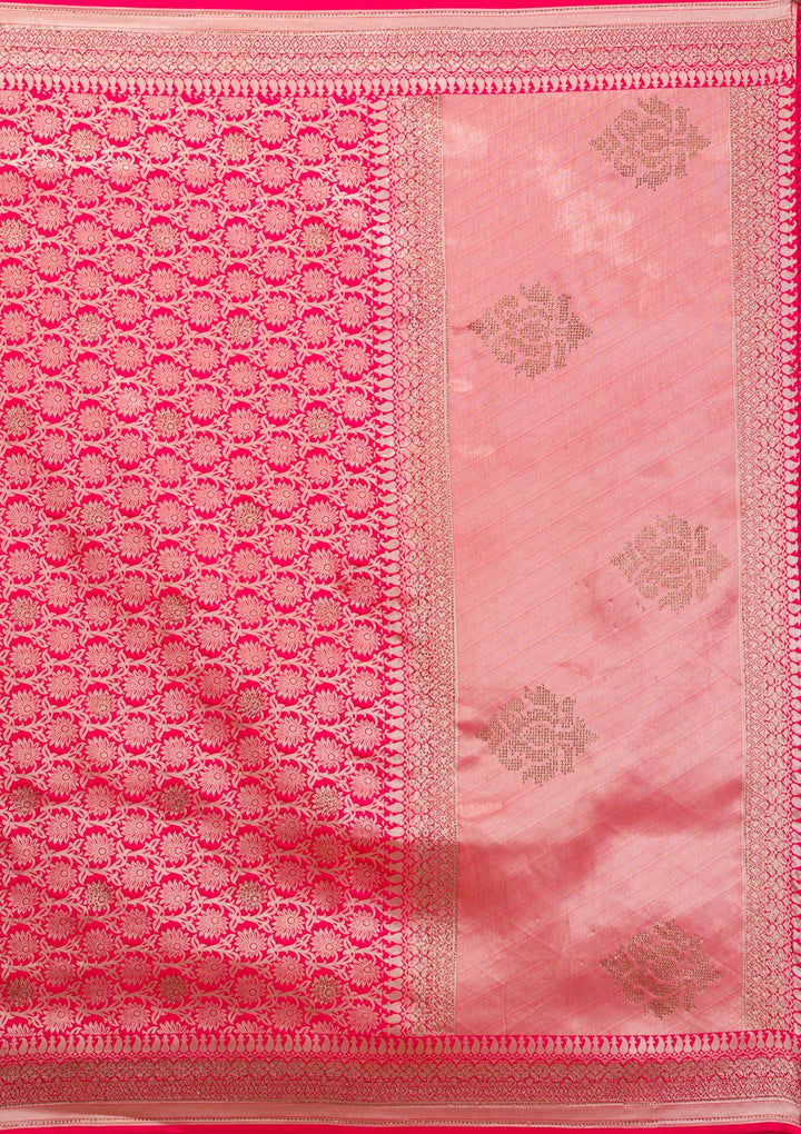 Red Zariwork Art Silk Saree-Koskii