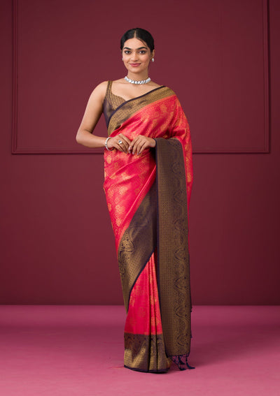 Red Zariwork Art Silk Saree