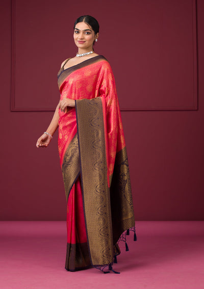 Red Zariwork Art Silk Saree