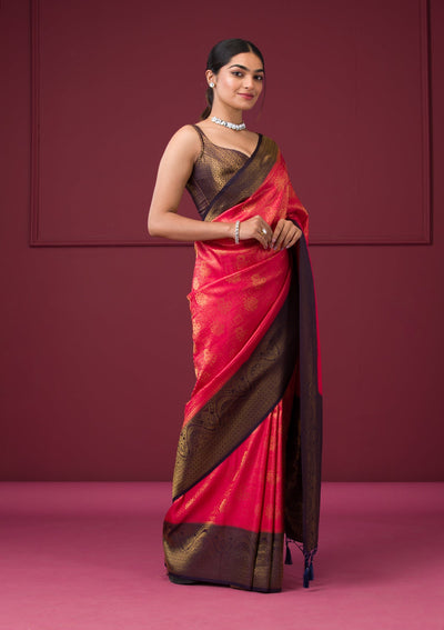 Red Zariwork Art Silk Saree