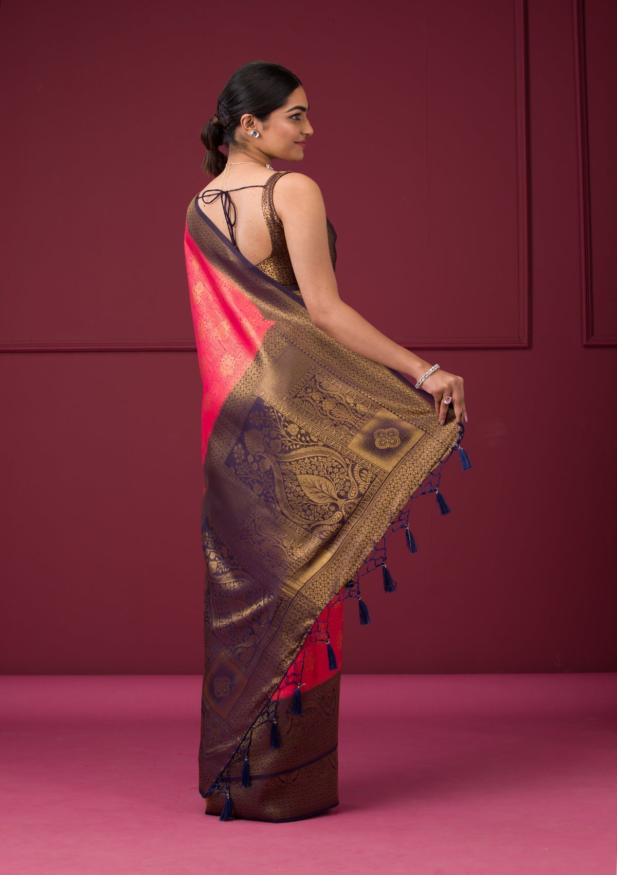 Red Zariwork Art Silk Saree