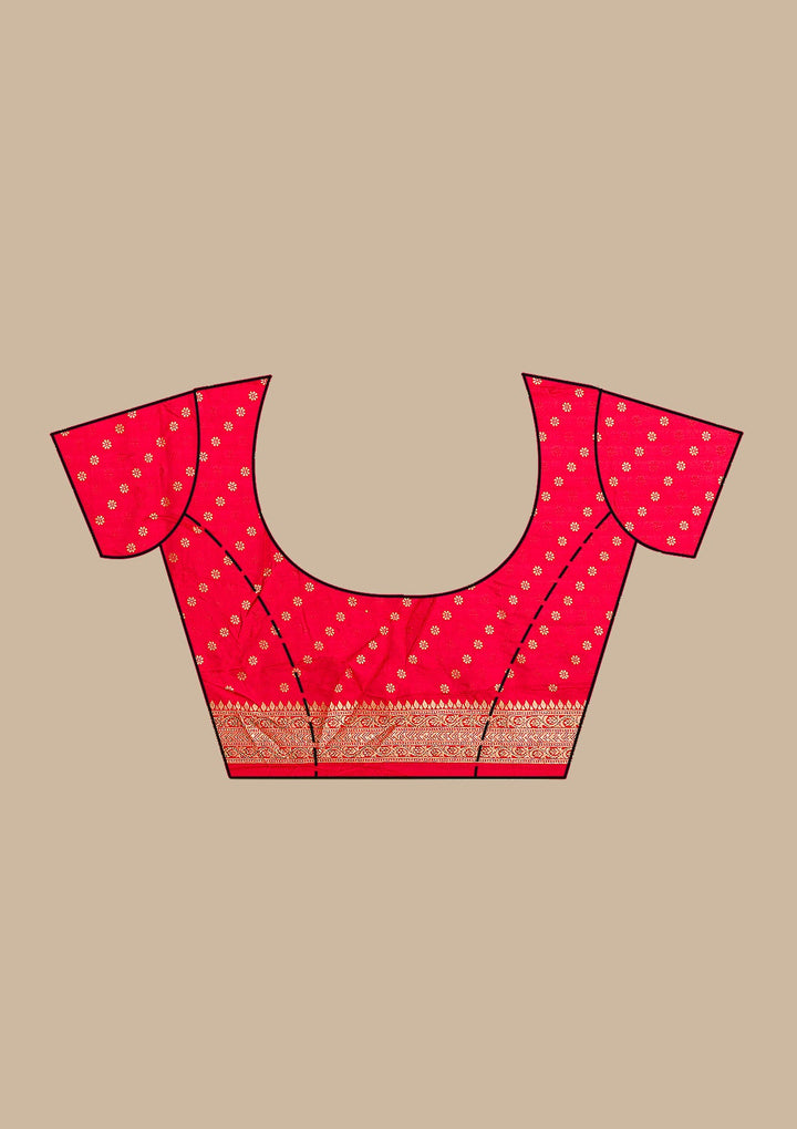 Red Zariwork Banarasi Saree-Koskii