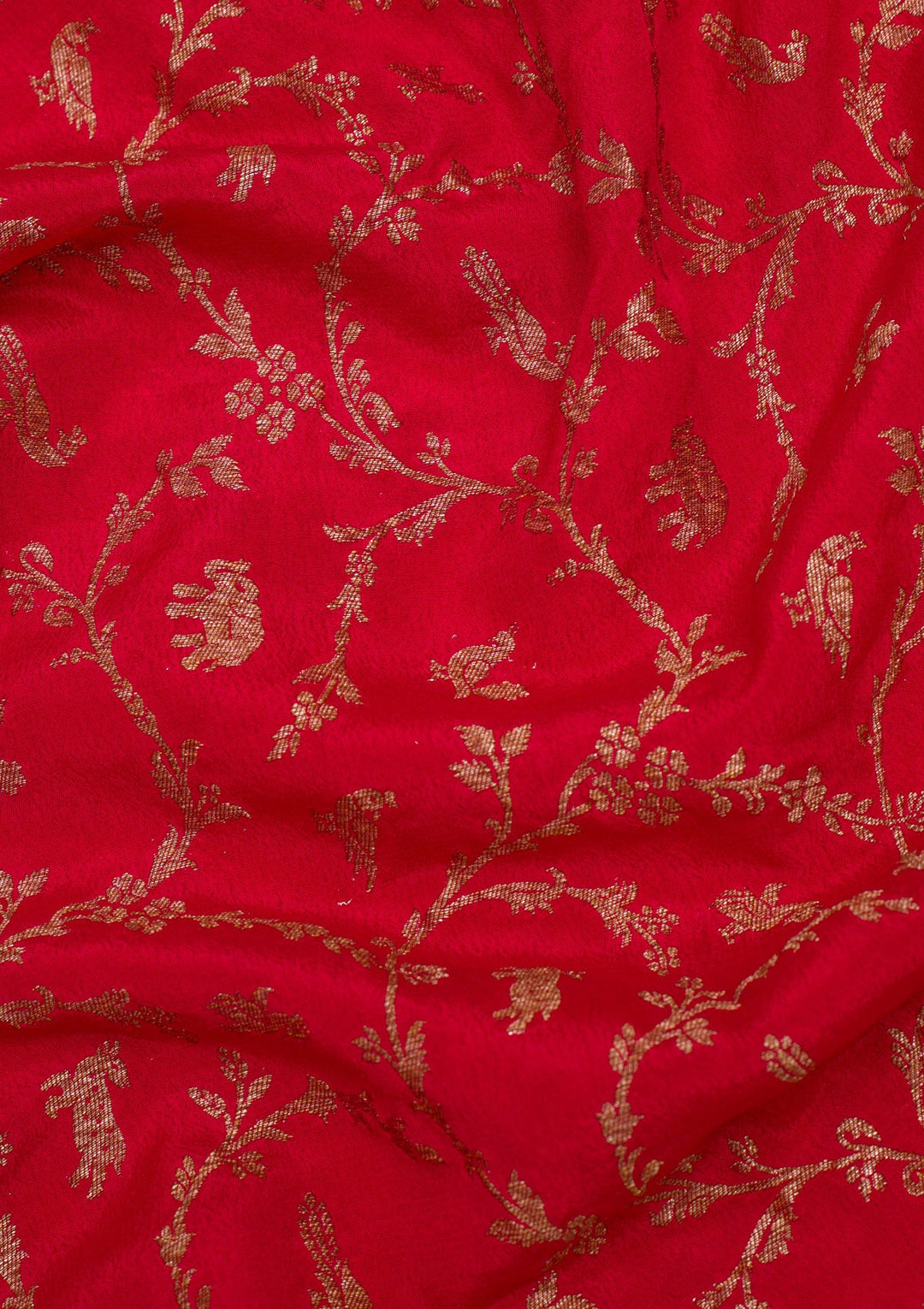 Red Zariwork Banarasi Saree-Koskii