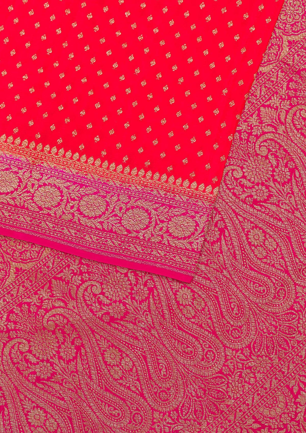 Red Zariwork Banarasi Saree-Koskii