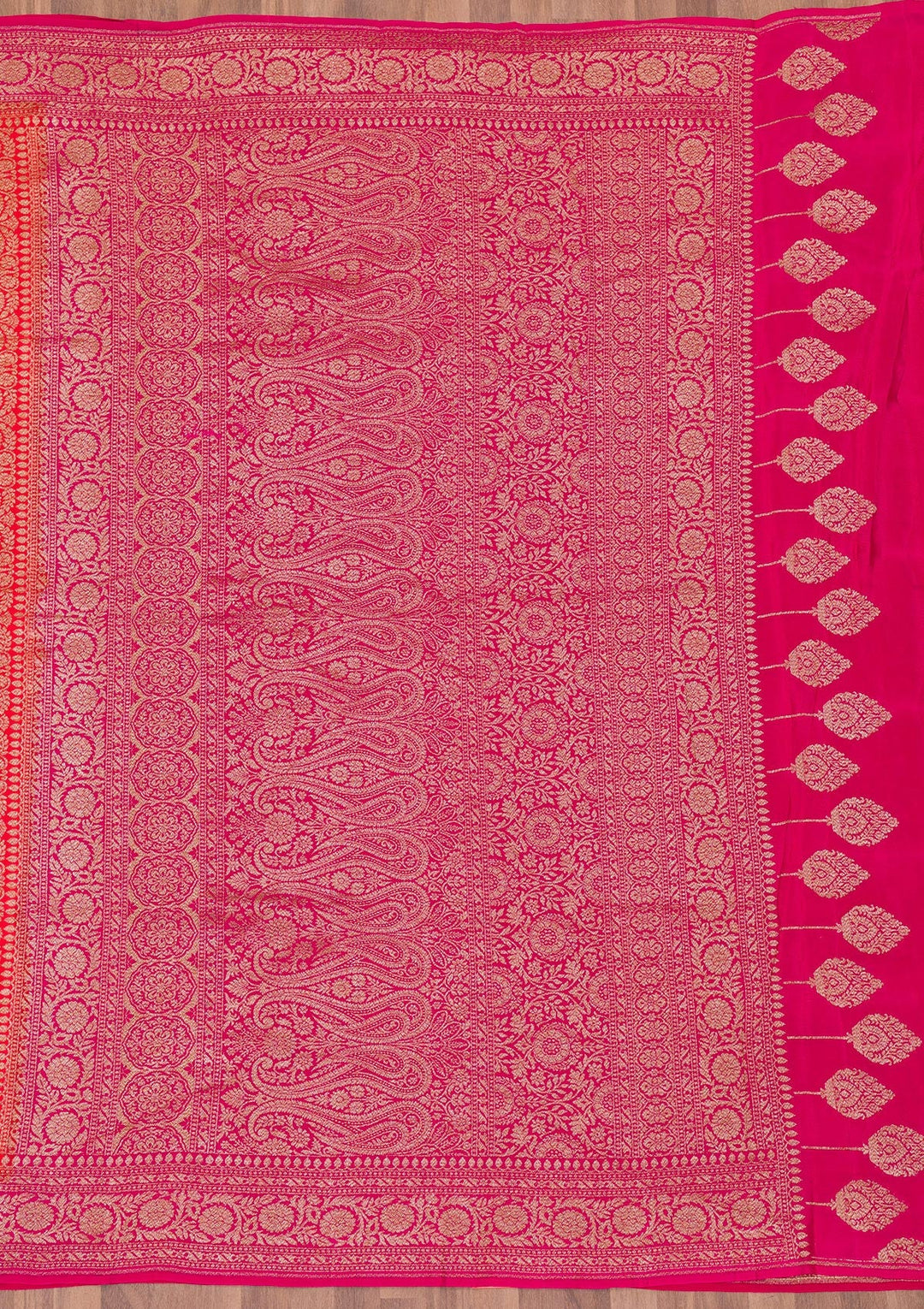 Red Zariwork Banarasi Saree-Koskii