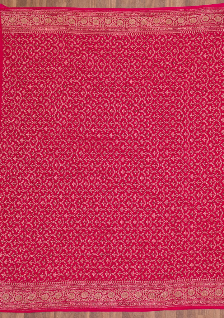 Red Zariwork Banarasi Saree-Koskii