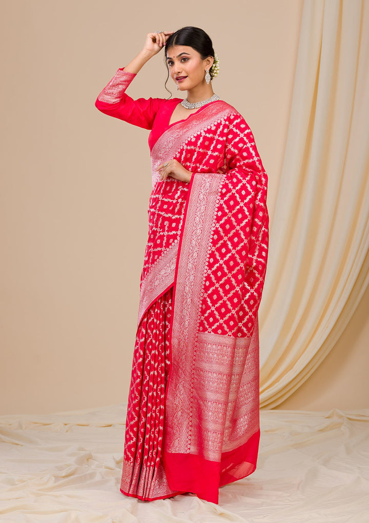 Pista Green Stonework Satin Designer Saree-Koskii