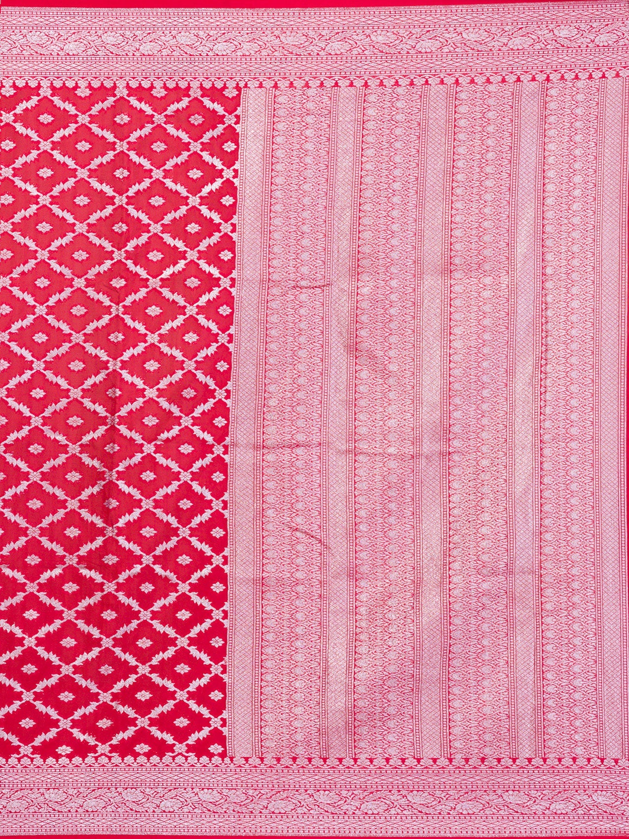 Buy Red Zariwork Banarasi Silk Saree - Koskii