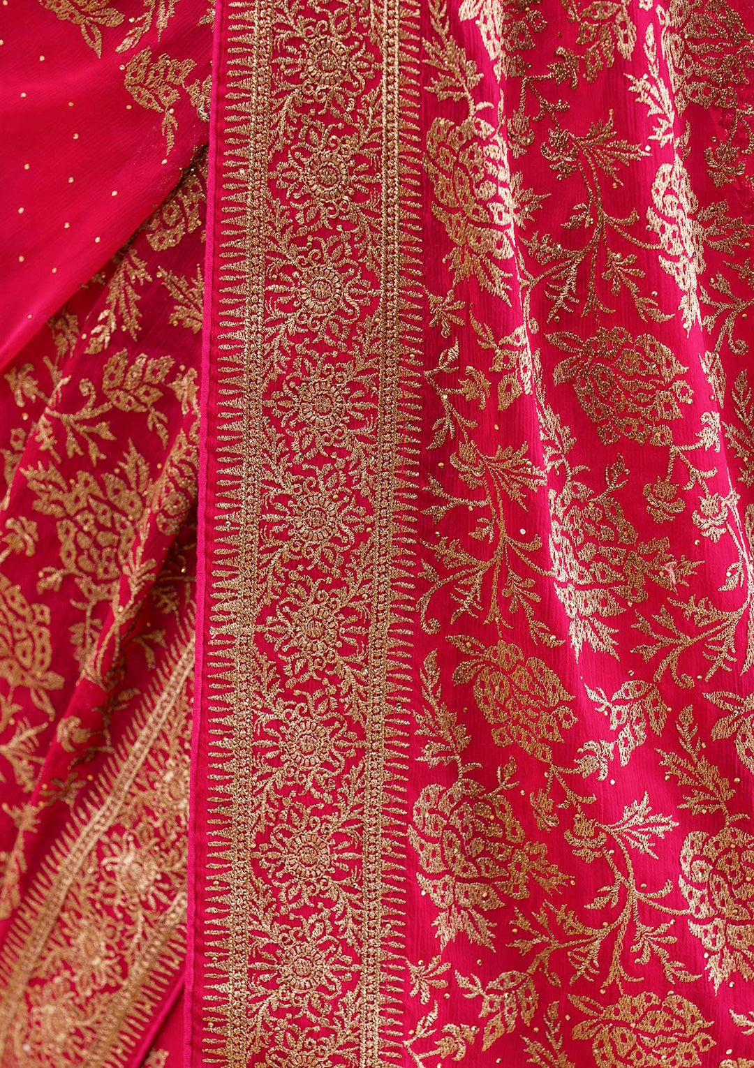 Red Zariwork Georgette Saree-Koskii