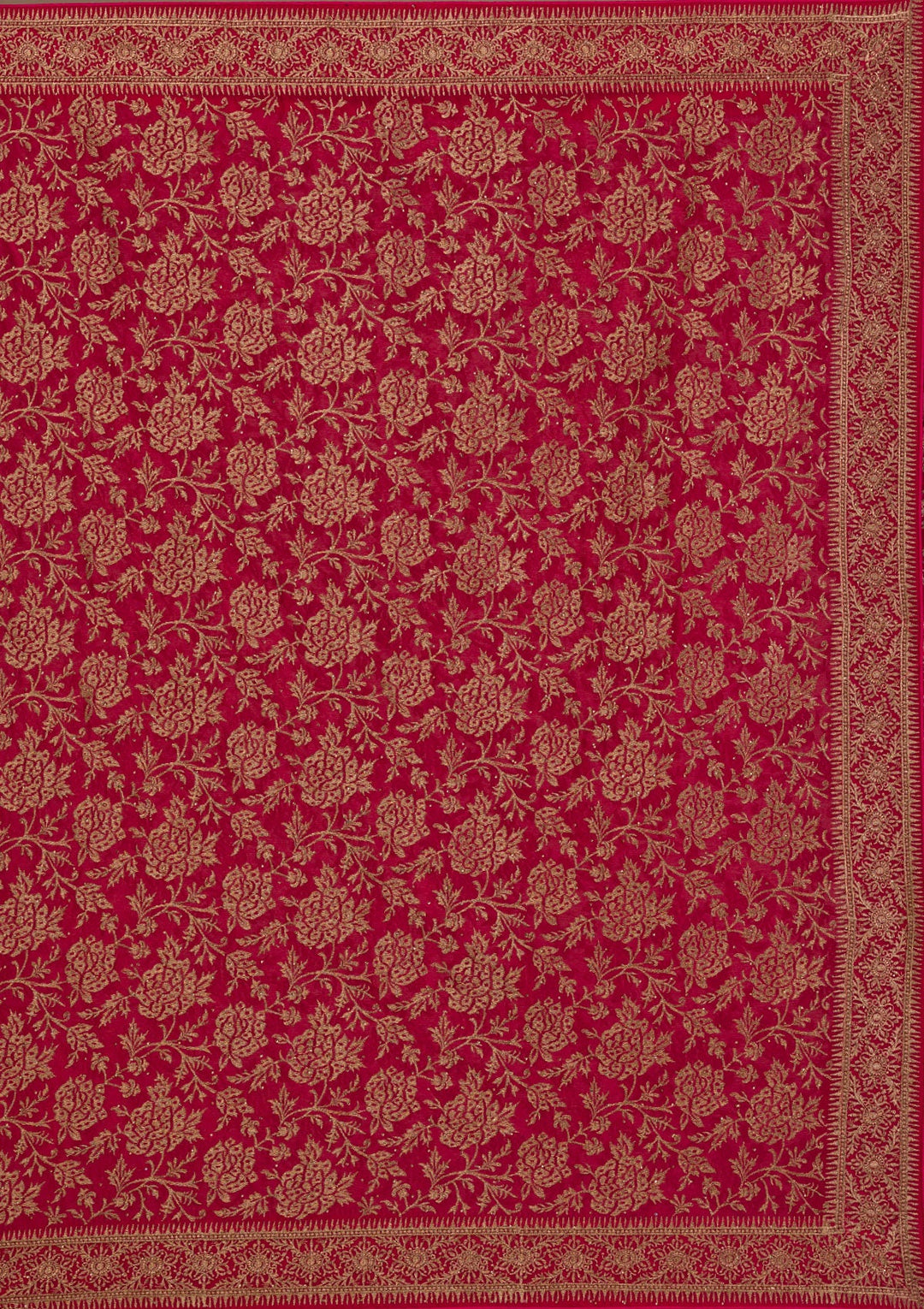 Red Zariwork Georgette Saree-Koskii
