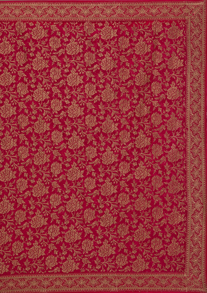 Red Zariwork Georgette Saree-Koskii
