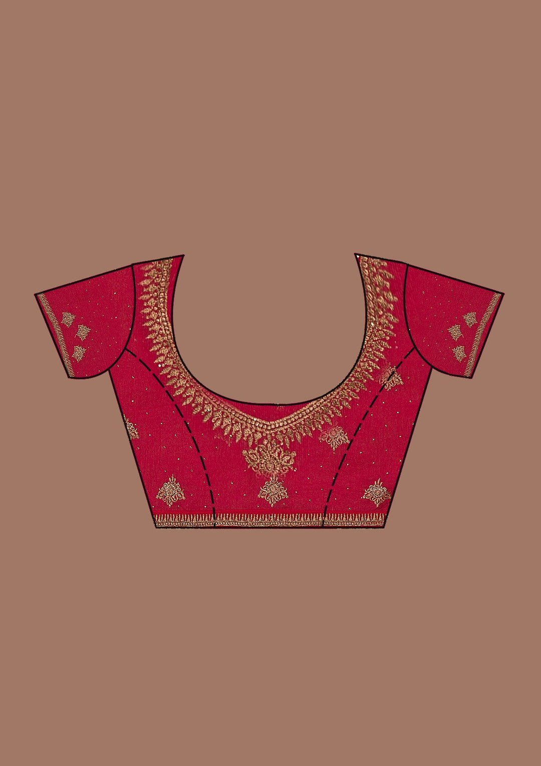 Red Zariwork Georgette Saree-Koskii