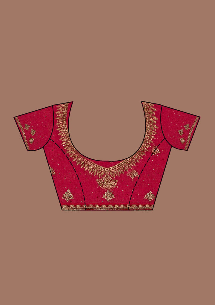 Red Zariwork Georgette Saree-Koskii