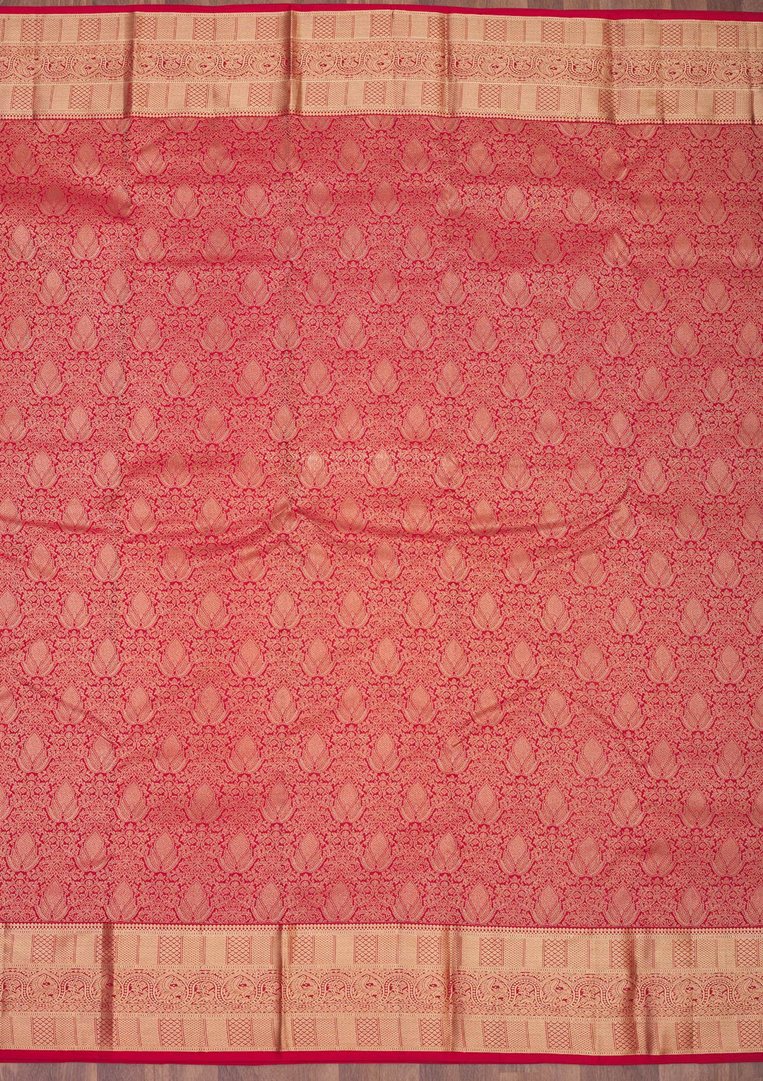 Red Zariwork Pure Silk Saree-Koskii