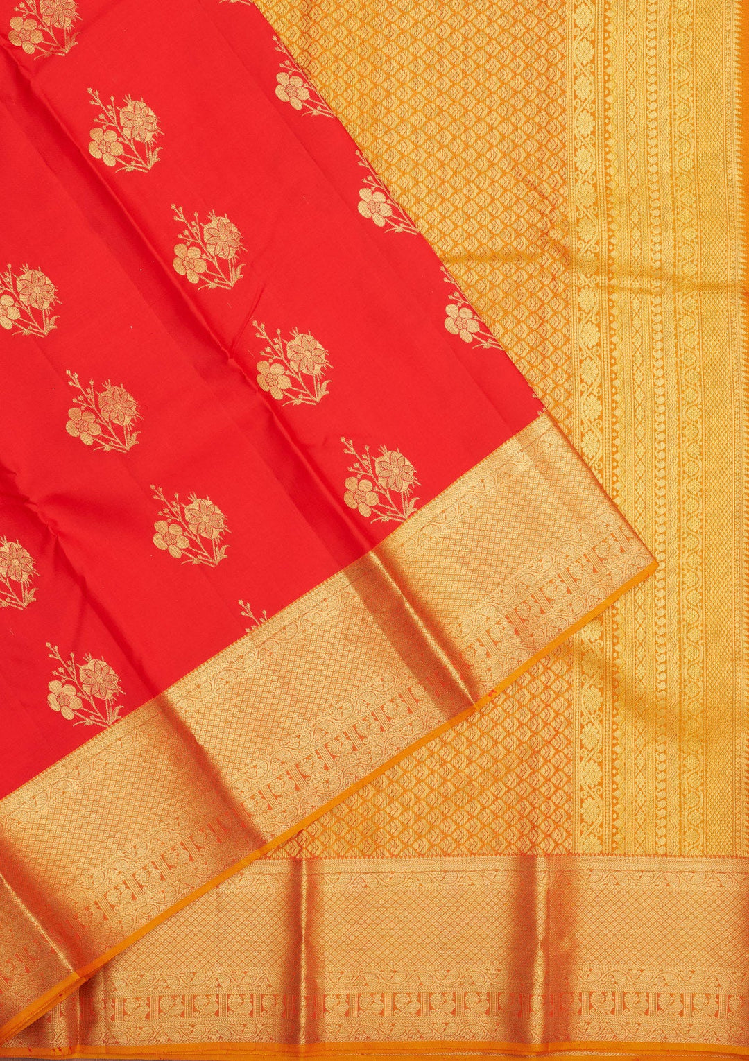 Red Zariwork Pure Silk Saree-Koskii
