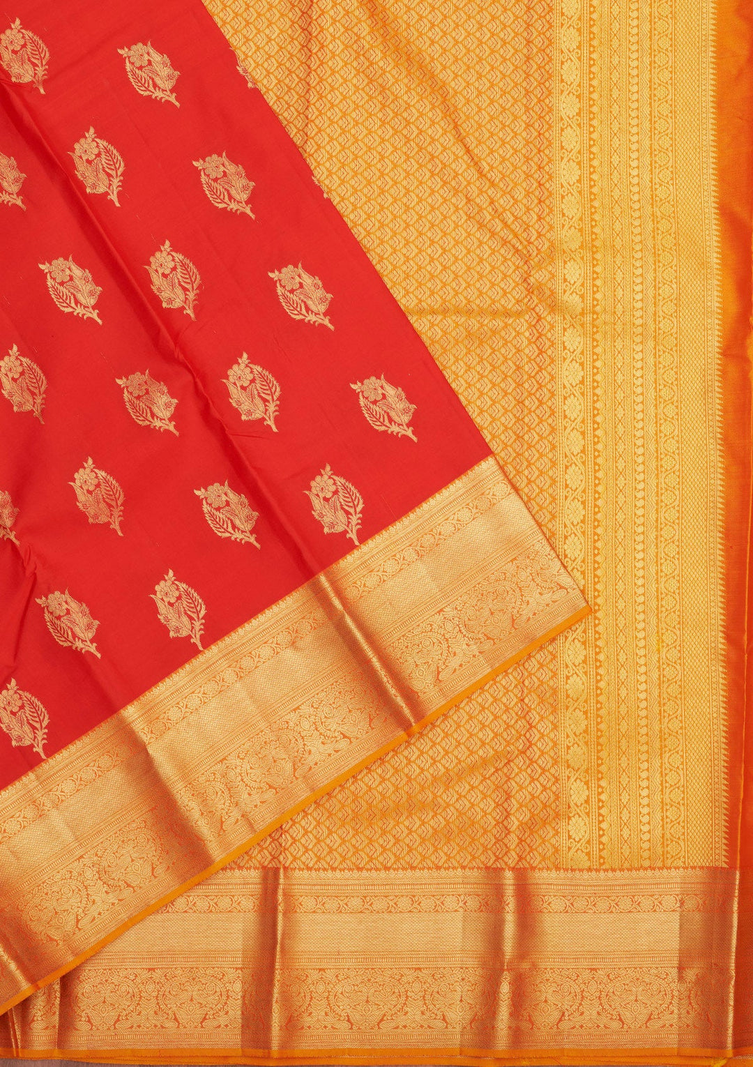Red Zariwork Pure Silk Saree-Koskii