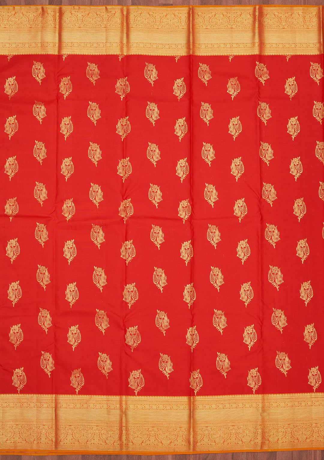 Red Zariwork Pure Silk Saree-Koskii
