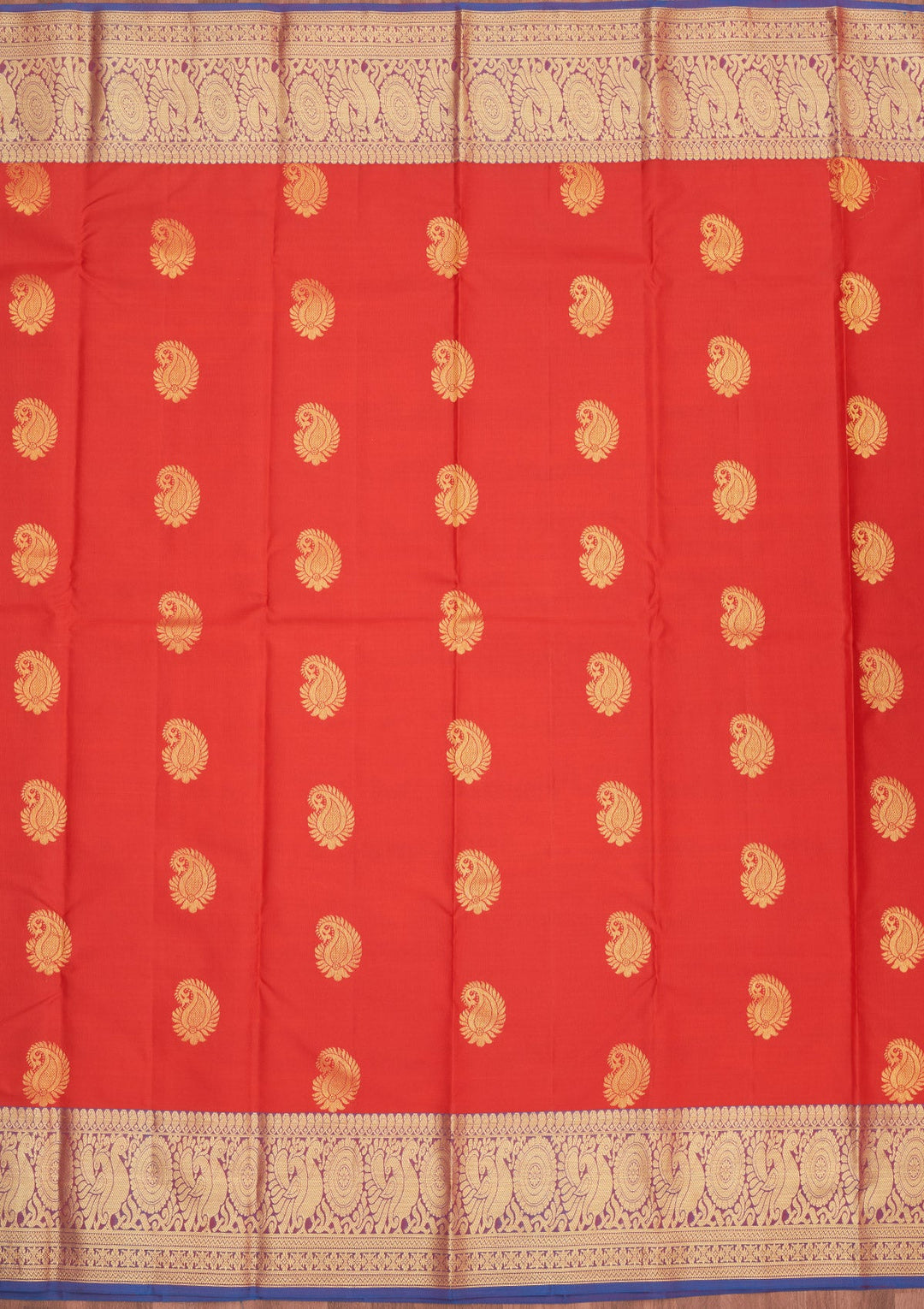Red Zariwork Pure Silk Saree-Koskii