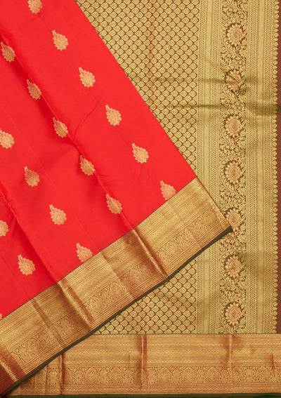 Red Zariwork Pure Silk Saree-Koskii