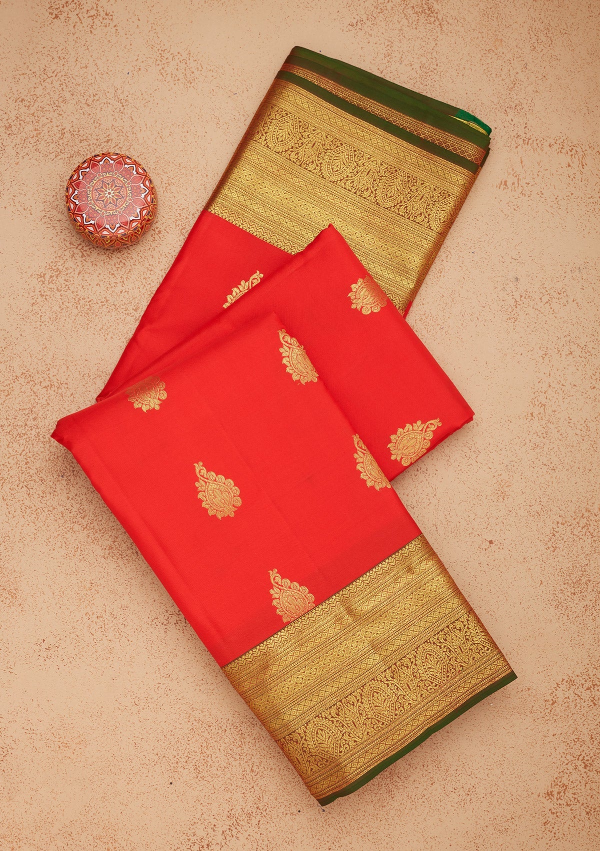 Red Zariwork Pure Silk Saree-Koskii