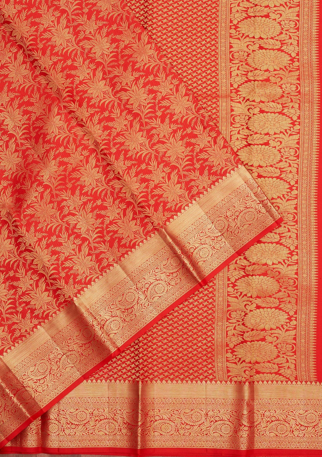 Red Zariwork Pure Silk Saree-Koskii