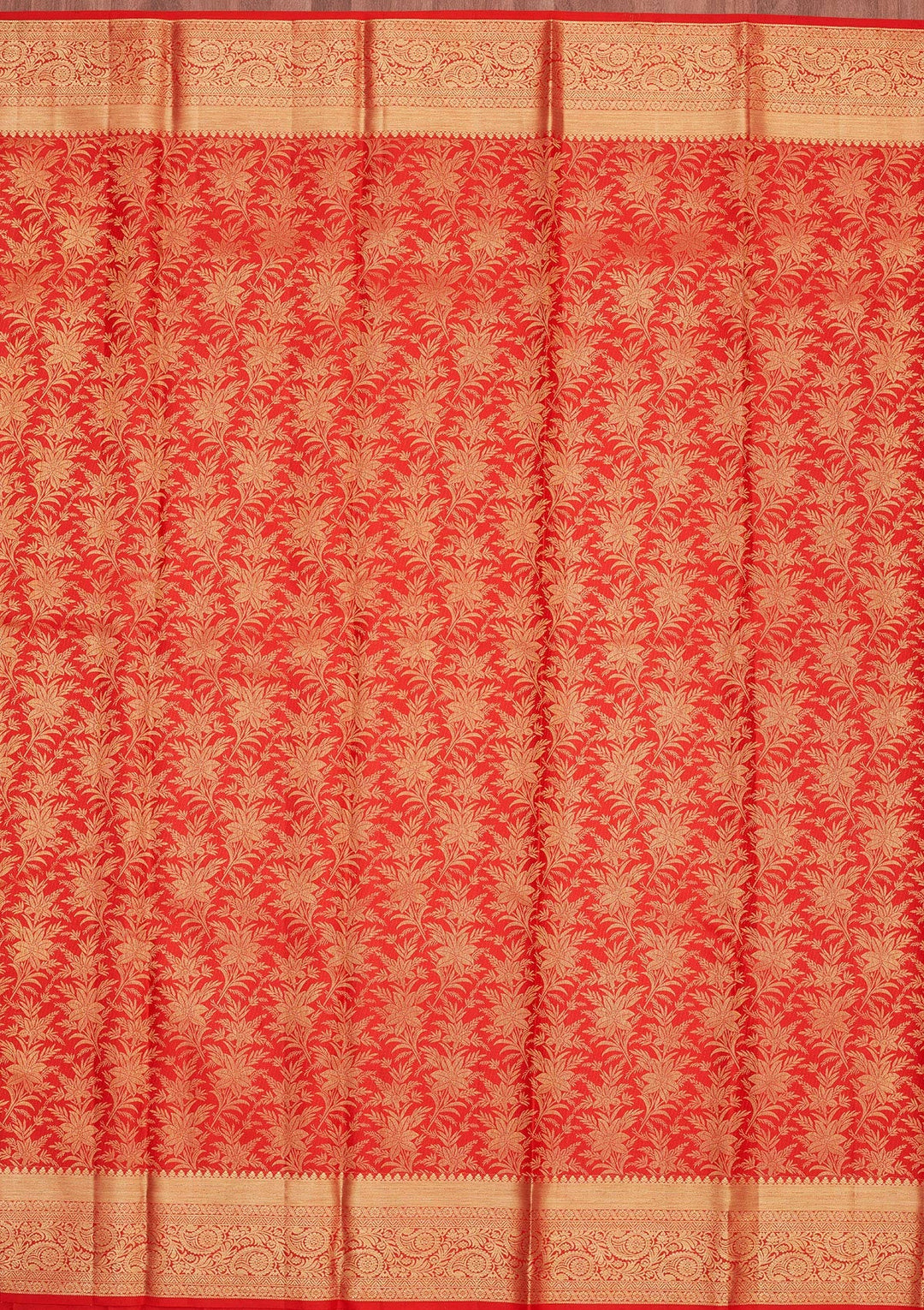 Red Zariwork Pure Silk Saree-Koskii