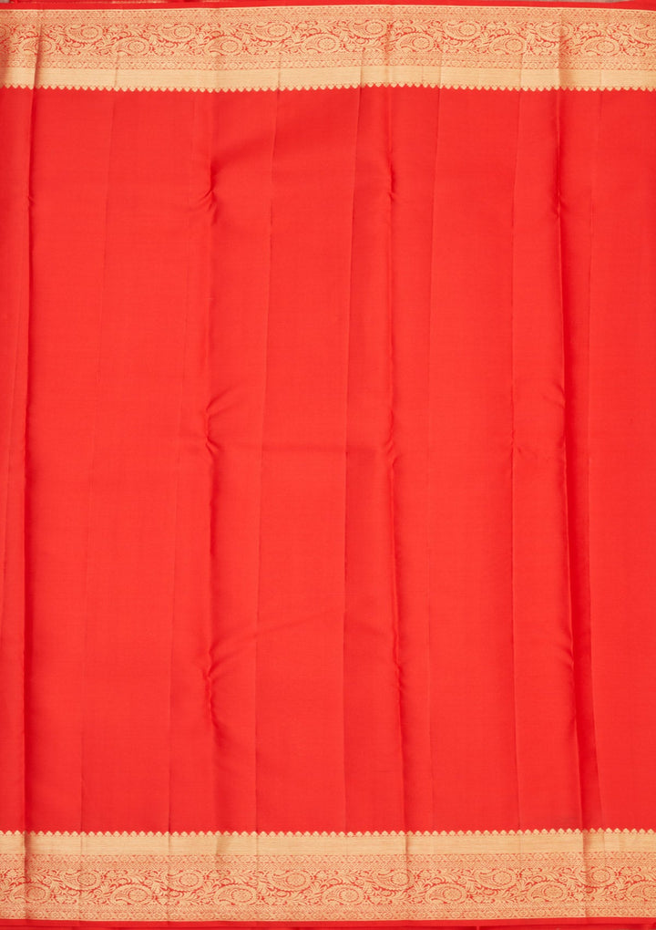Red Zariwork Pure Silk Saree-Koskii