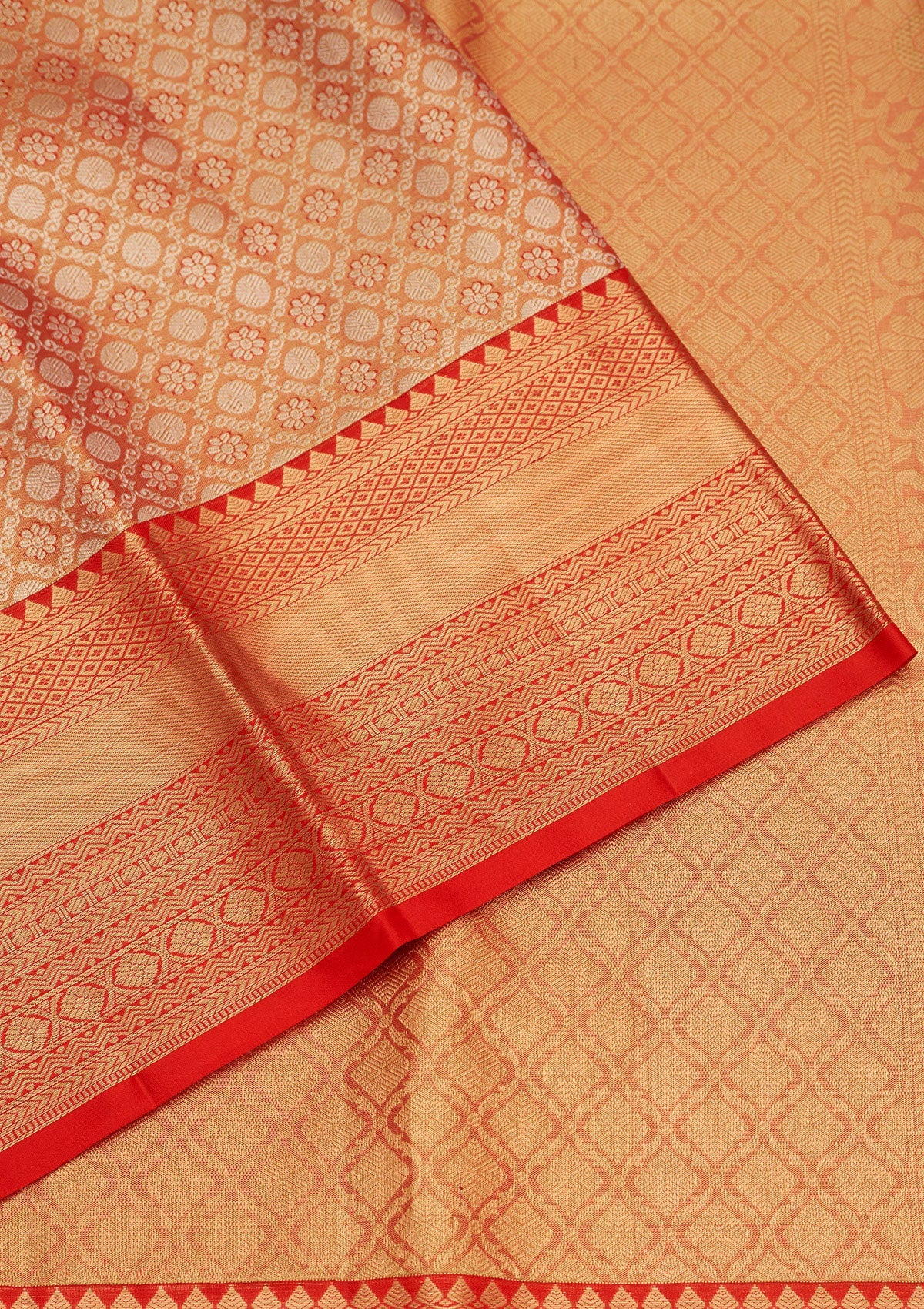 Red Zariwork Pure Silk Saree-Koskii