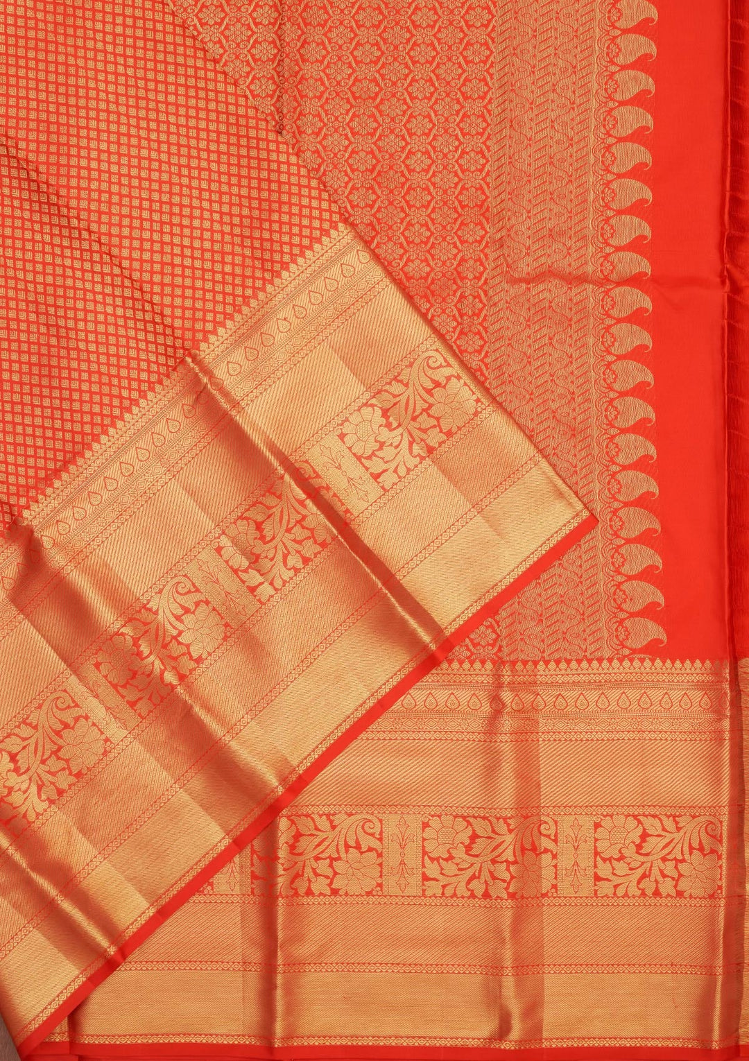 Red Zariwork Pure Silk Saree-Koskii