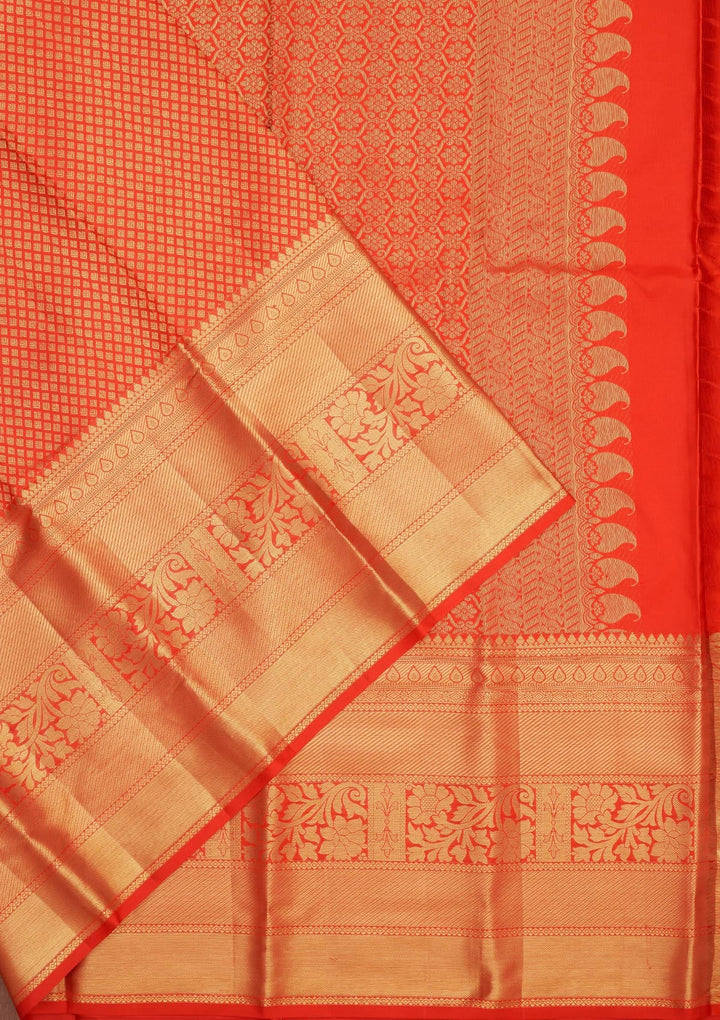 Red Zariwork Pure Silk Saree-Koskii