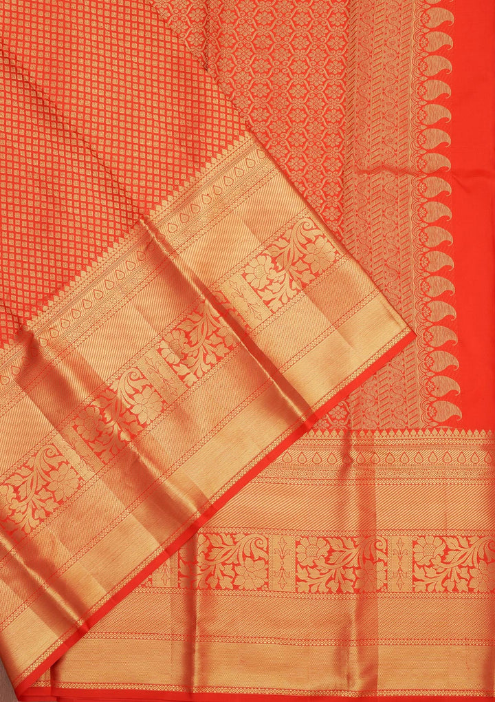 Red Zariwork Pure Silk Saree-Koskii