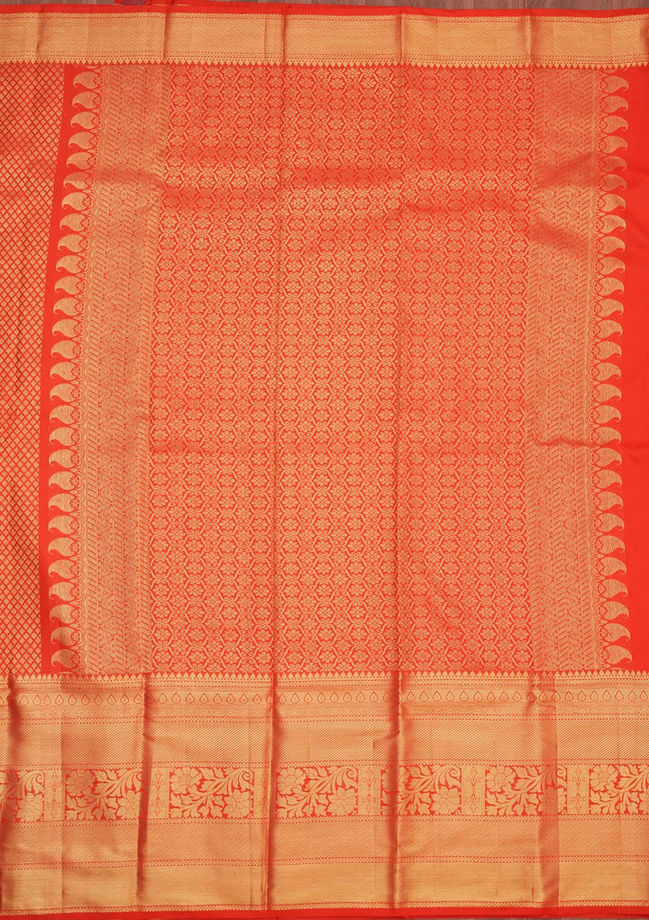 Red Zariwork Pure Silk Saree-Koskii