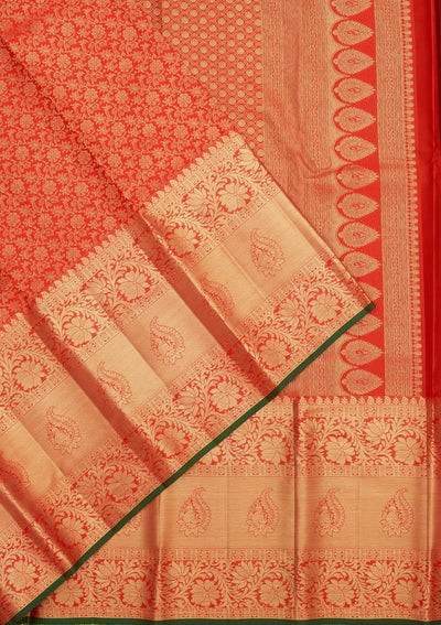 Red Zariwork Pure Silk Saree-Koskii