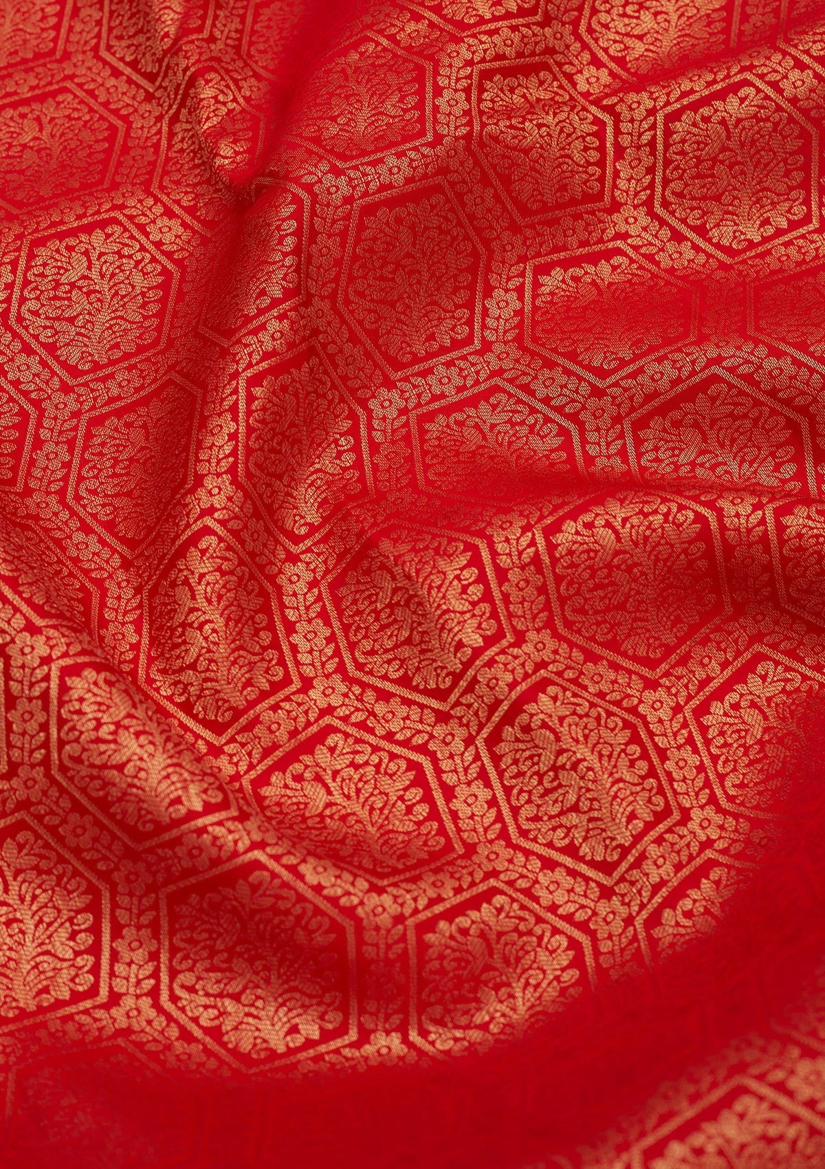 Red Zariwork Pure Silk Saree-Koskii