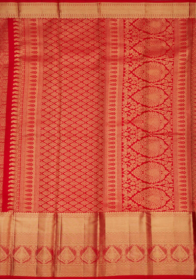 Red Zariwork Pure Silk Saree-Koskii