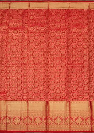 Red Zariwork Pure Silk Saree-Koskii