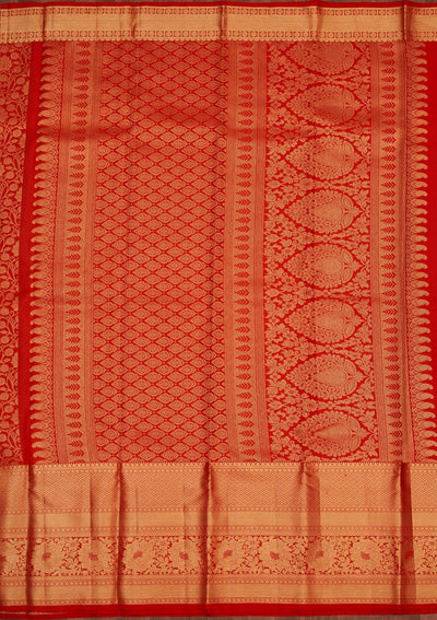 Red Zariwork Pure Silk Saree-Koskii